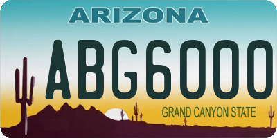 AZ license plate ABG6000