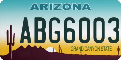 AZ license plate ABG6003