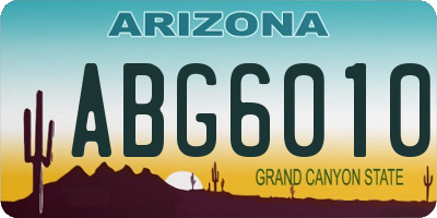 AZ license plate ABG6010