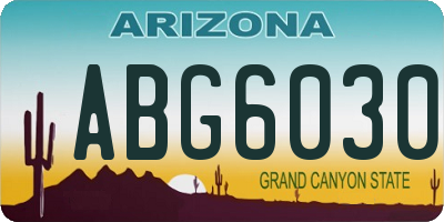 AZ license plate ABG6030