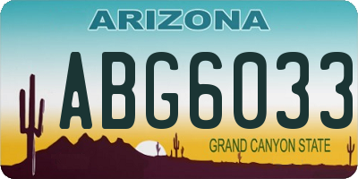 AZ license plate ABG6033