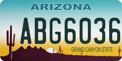 AZ license plate ABG6036