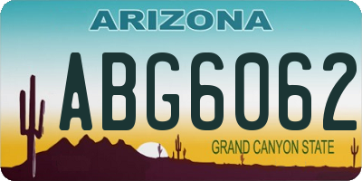 AZ license plate ABG6062