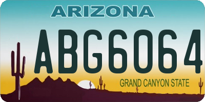 AZ license plate ABG6064