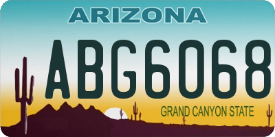 AZ license plate ABG6068