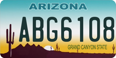 AZ license plate ABG6108