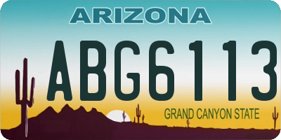 AZ license plate ABG6113