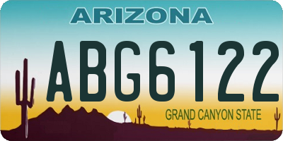 AZ license plate ABG6122