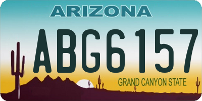 AZ license plate ABG6157