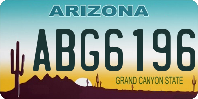 AZ license plate ABG6196