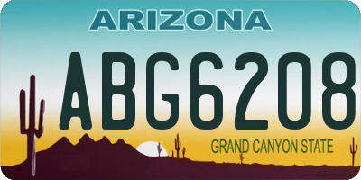 AZ license plate ABG6208