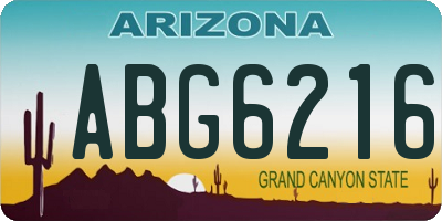 AZ license plate ABG6216