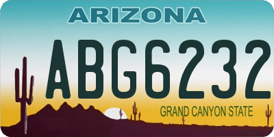 AZ license plate ABG6232