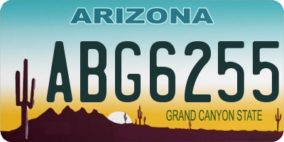 AZ license plate ABG6255