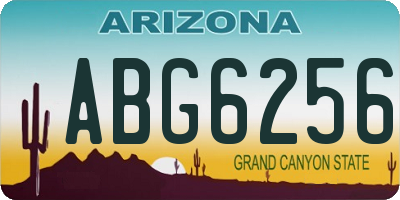 AZ license plate ABG6256