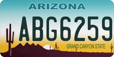 AZ license plate ABG6259