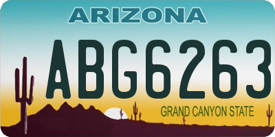 AZ license plate ABG6263