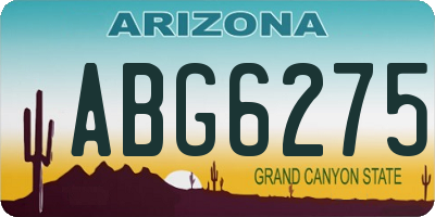 AZ license plate ABG6275