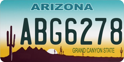 AZ license plate ABG6278