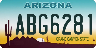 AZ license plate ABG6281