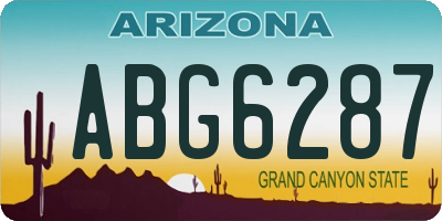 AZ license plate ABG6287