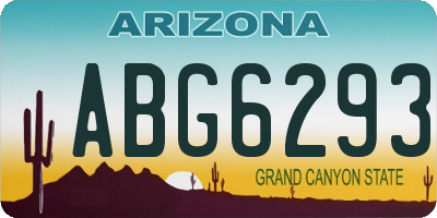 AZ license plate ABG6293