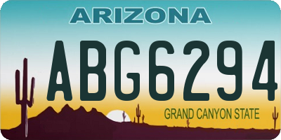 AZ license plate ABG6294