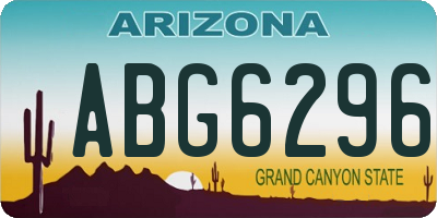 AZ license plate ABG6296