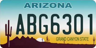 AZ license plate ABG6301