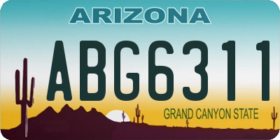 AZ license plate ABG6311