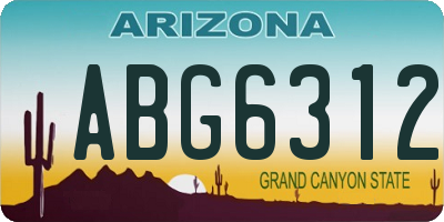 AZ license plate ABG6312