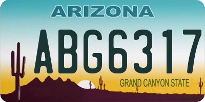 AZ license plate ABG6317