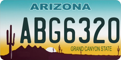 AZ license plate ABG6320
