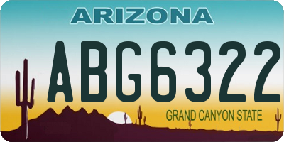 AZ license plate ABG6322