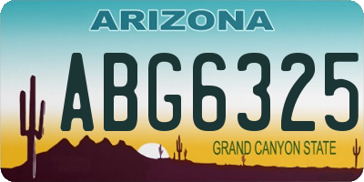 AZ license plate ABG6325