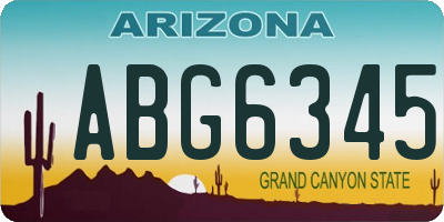 AZ license plate ABG6345