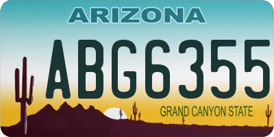 AZ license plate ABG6355