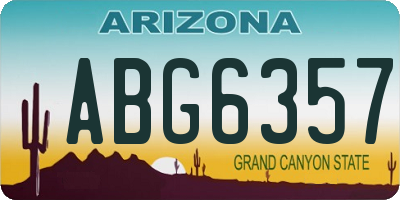 AZ license plate ABG6357