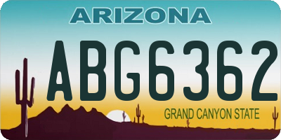 AZ license plate ABG6362