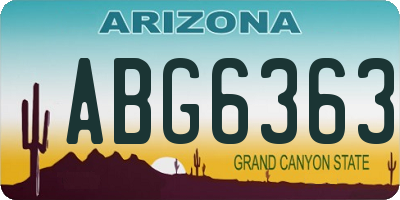 AZ license plate ABG6363
