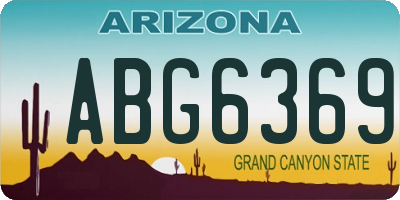 AZ license plate ABG6369
