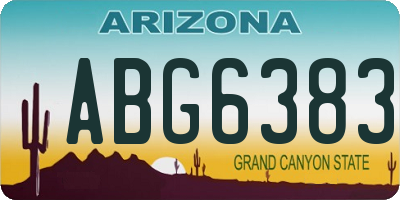 AZ license plate ABG6383