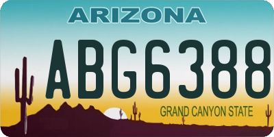 AZ license plate ABG6388
