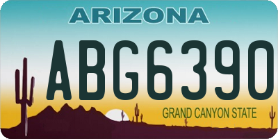 AZ license plate ABG6390