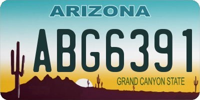 AZ license plate ABG6391