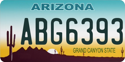 AZ license plate ABG6393