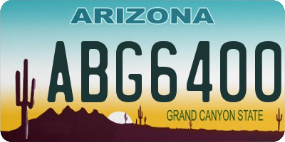 AZ license plate ABG6400