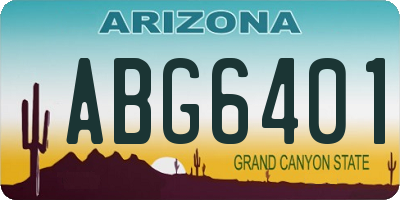 AZ license plate ABG6401