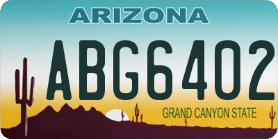 AZ license plate ABG6402