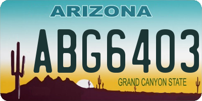 AZ license plate ABG6403